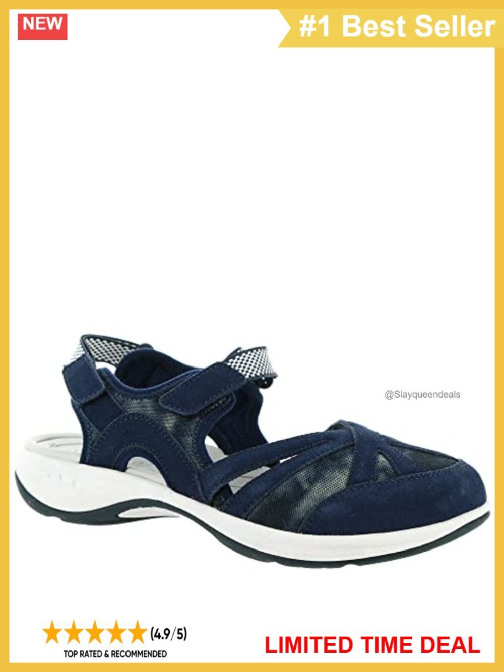Arch Support Suede Athletic Sandal Hook & Loop Casual Hiking